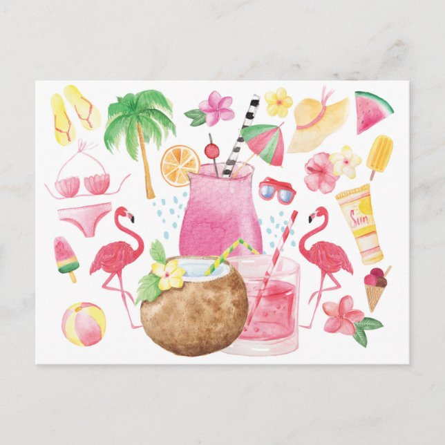 Sommerspass Grüße vom Strand Postkarte (Vorderseite)