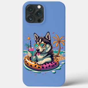 Sommerspass mit Niedlichem Coolen Husky Dog im Poo Case-Mate iPhone Hülle