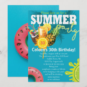 Sommerspass Party Geburtstag Einladung
