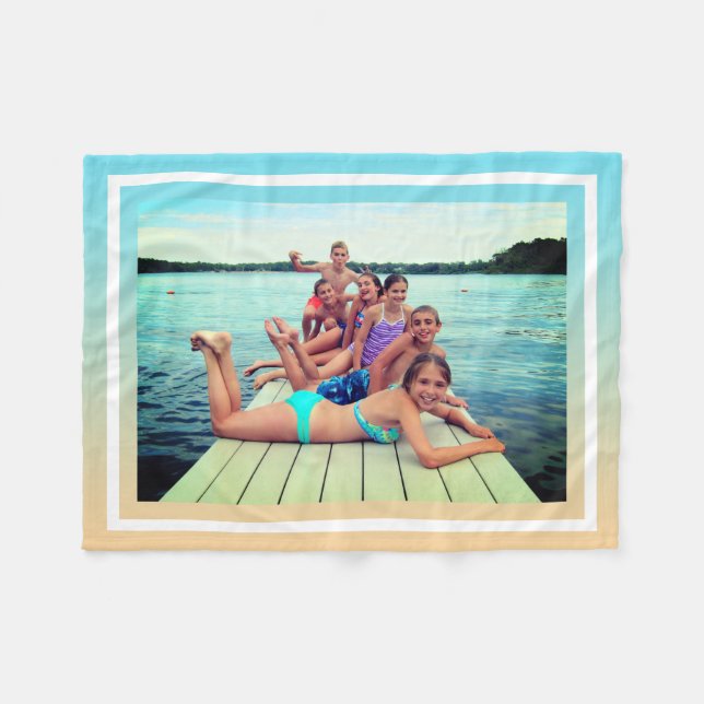 Sommerspass Strandzeit Foto ombre Decke (Vorderseite (Horizontal))