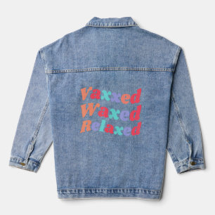 Sommerspass Vaxxed Waxed Relaxed Beach Trendy Vacc Jeansjacke
