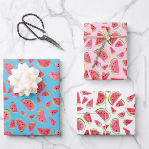 Sommerspass Wasserfarbe Wassermelone Geschenkpapier Set