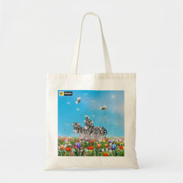 Sommerspaziergang Niedlich Zebras Blume Glaz Tragetasche