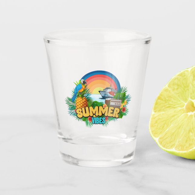 Sommerstimmung Strandparty Schnapsglas (Vorderseite)