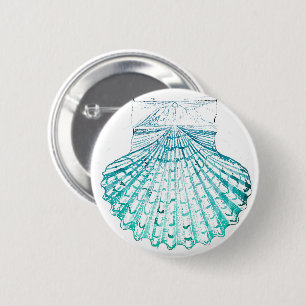 Sommerstrand aquamarin blaues Aquarell Meerjungfra Button