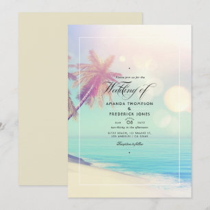 Sommerstrand-Bokeh-Hochzeitseinladung Einladung