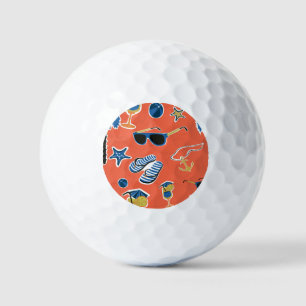 Sommerstrand: Entspannung im nahtlosen Muster. Golfball