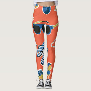 Sommerstrand: Entspannung im nahtlosen Muster. Leggings