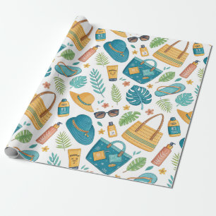 Sommerstrand Essentials Muster (1) Geschenkpapier