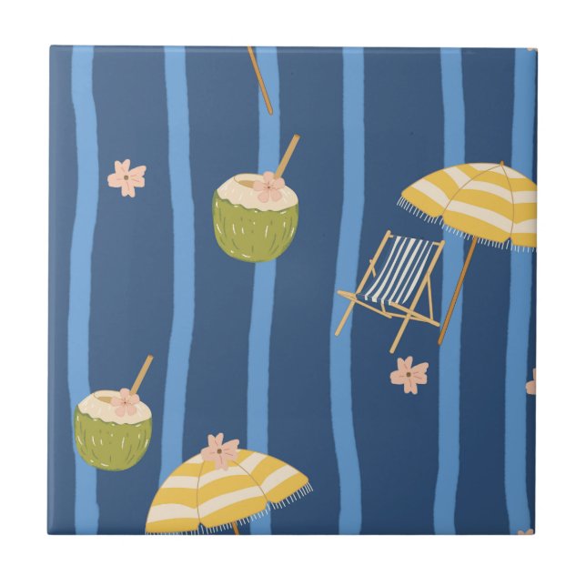 Sommerstrand Essentials Muster (2) Fliese (Vorderseite)