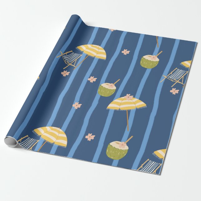 Sommerstrand Essentials Muster (2) Geschenkpapier (Ungerollt)