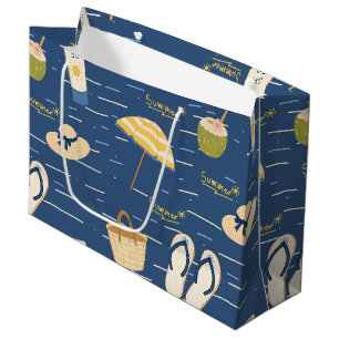 Sommerstrand Essentials Muster (3) Große Geschenktüte