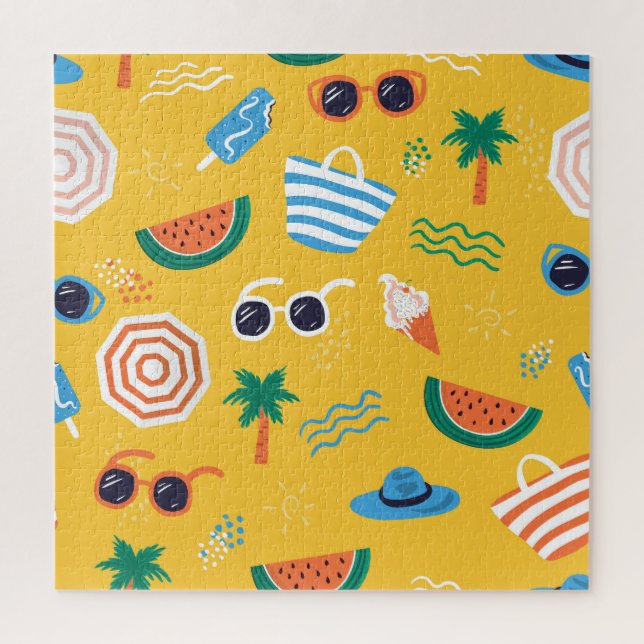 Sommerstrand: farbenfrohe, nahtlose Muster (Vertikal)