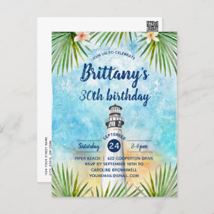 Sommerstrand - Geburtstagsfeier Postkarte