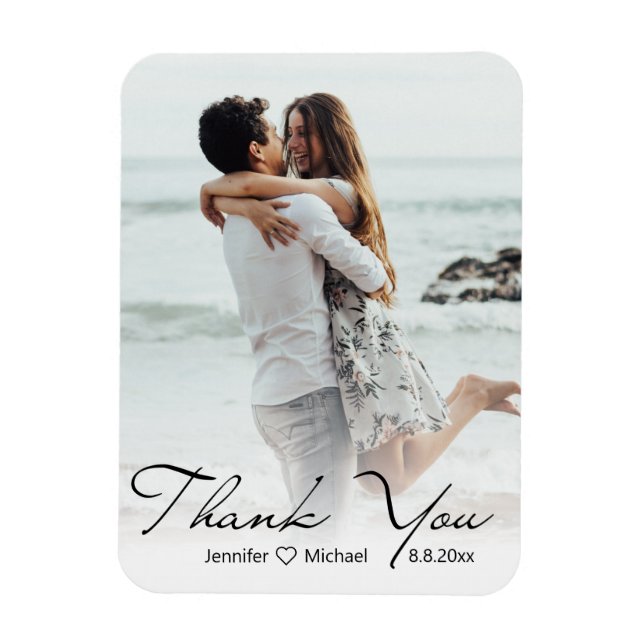 Sommerstrand Hochzeit Foto Vielen Dank Magnet (Vertikal)