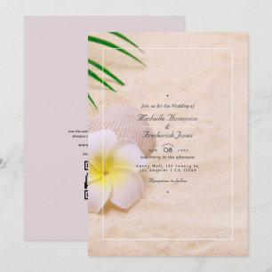 Sommerstrand QR-Code RSVP Hochzeit Einladung