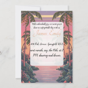 Sommerstrand Rustikale Hochzeit Einladung