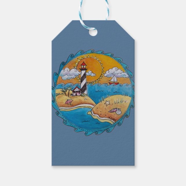 Sommerstrand Spaß an der sonnigen Küste Geschenkanhänger (Vorderseite)
