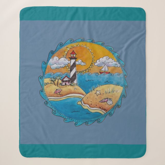 Sommerstrand Spaß an der sonnigen Küste Sherpadecke (Vorderseite)