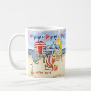 Sommerstrand Strand Ozean Name Monogramm Kaffeetasse