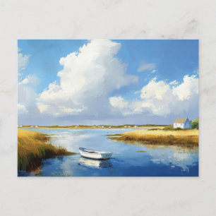 Sommerstrand Szene Küstenkunst Postkarte