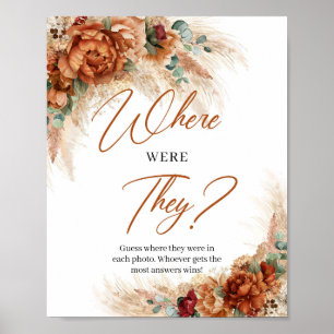 Sommerstrand Terrakotta Blumen Wo waren sie Poster