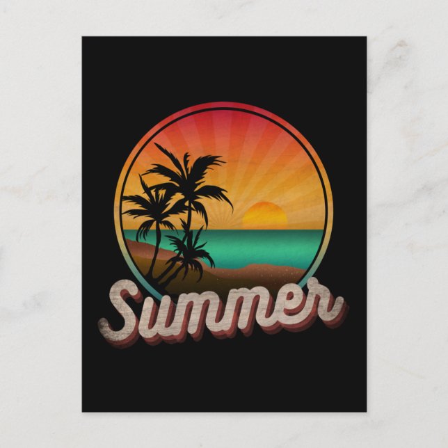 SOMMERSTRAND VINTAG POSTKARTE (Vorderseite)