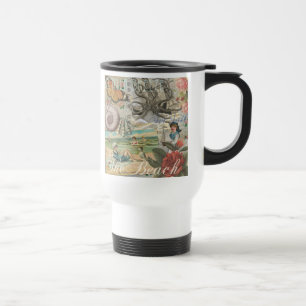 Sommerstrand vintage Oktopus antike Segelschifffah Reisebecher
