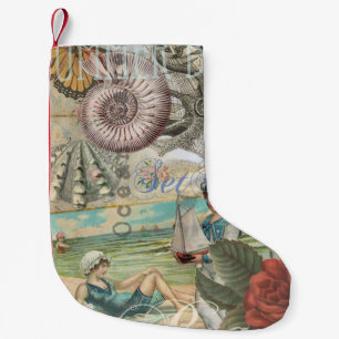 Sommerstrand Vintager Oktopus antikes Segeln Kleiner Weihnachtsstrumpf