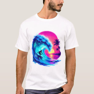 Sommerstrand Wasserfarbe PNG Lebendiger Tropischer T-Shirt