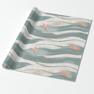 Sommerstrand-Wellenmuster Geschenkpapier
