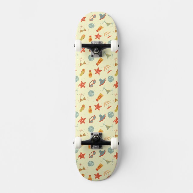Sommerstrandmuster Skateboard (Vorderseite)