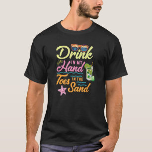 Sommerstrandtrunk in meinen Handzehen in Sand Sun T-Shirt