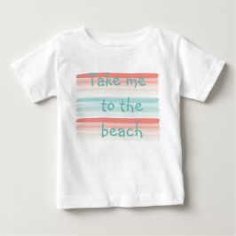 Sommerstreifen in Korallen und Türkis Baby T-shirt