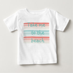 Sommerstreifen in Korallen und Türkis Baby T-shirt