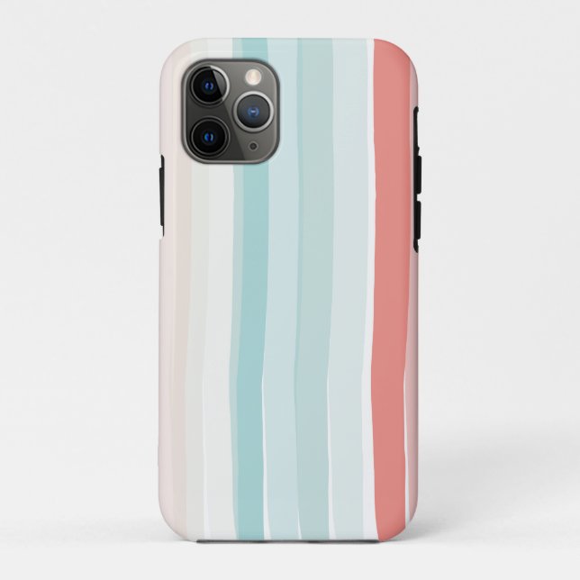 Sommerstreifen in Korallen und Türkis Case-Mate iPhone Hülle (Rückseite)