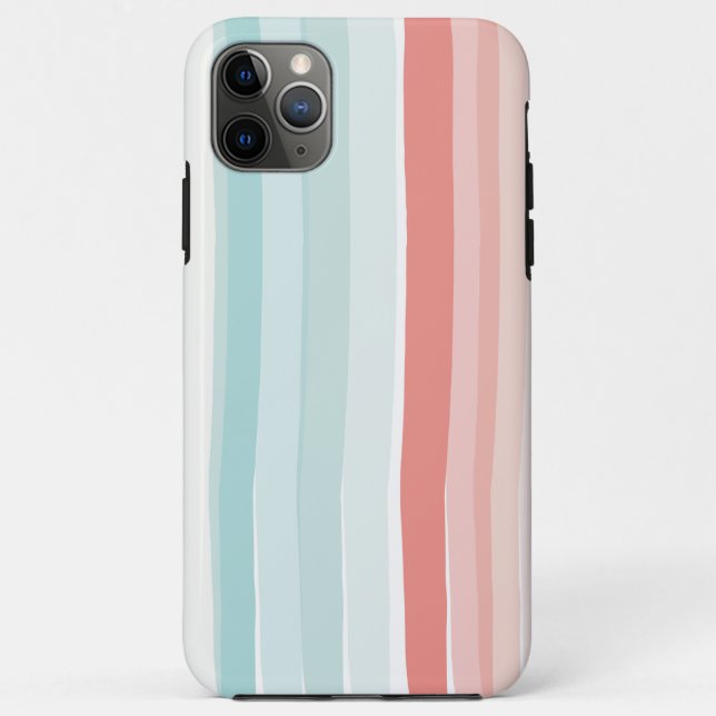Sommerstreifen in Korallen und Türkis Case-Mate iPhone Hülle (Rückseite)