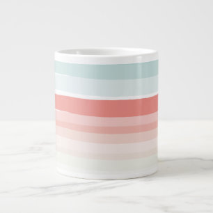 Sommerstreifen in Korallen und Türkis Jumbo-Tasse