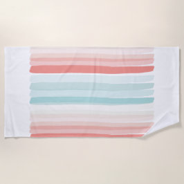 Sommerstreifen in Korallen- und Türkisbädern Strandtuch