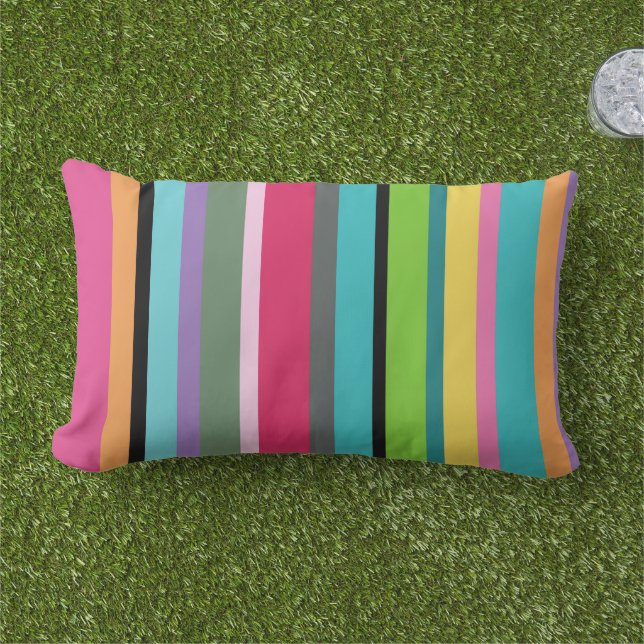 Sommerstreifen Kissen Für Draußen (Gras)