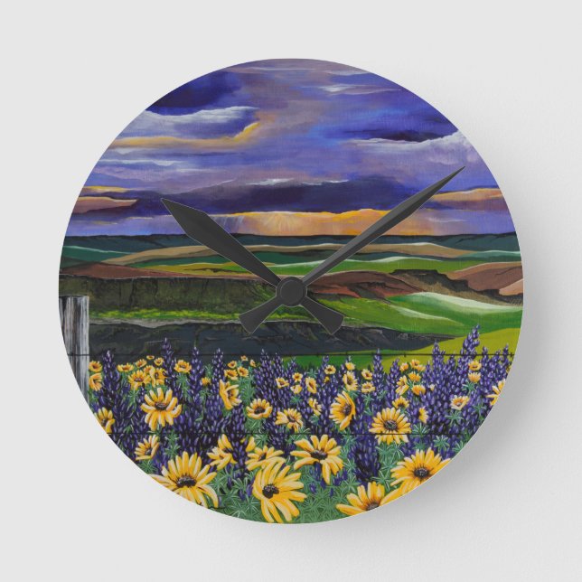 Sommersturm Runde Wanduhr (Vorderseite)