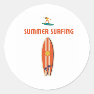Sommersurfen Runder Aufkleber
