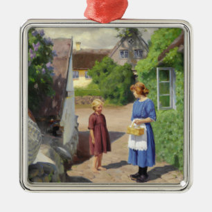 Sommertag in Dänemark (Mutter und Tochter) Ornament Aus Metall