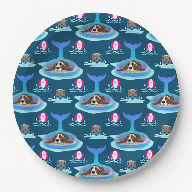 Sommertage der Hunde Pappteller (Vorderseite)