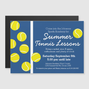 SommerTennisunterricht - Blue & White Court Magneteinladung