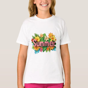 Sommertext - farbenfrohe Sommer-Blume - Illustrati T-Shirt