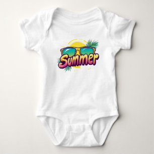 Sommertext - farbenfrohe Sommersonnenbrille Baby Strampler