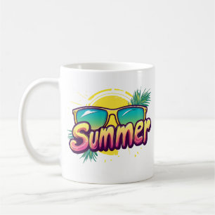 Sommertext - Farbige Sommer-Sonnenbrille Kaffeetasse