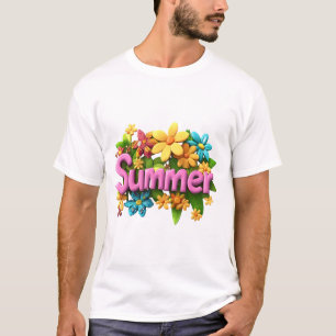Sommertext mit Blume T-Shirt