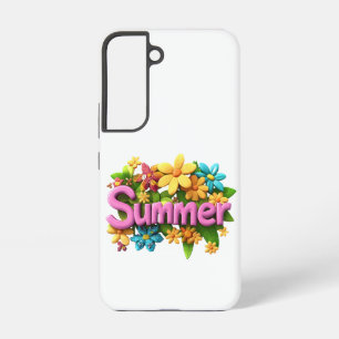 Sommertext mit Blumen Samsung Galaxy Hülle